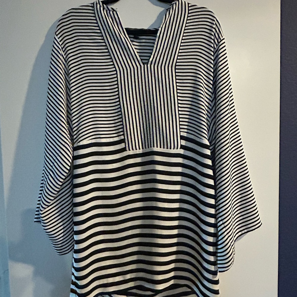 Vintage BCBGMaxAzria Black and White Striped Dress